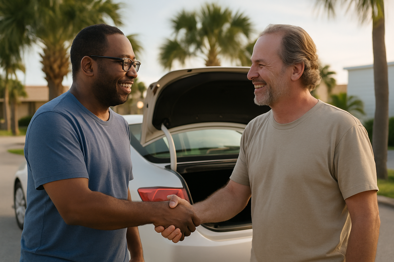 Vehicle donation moment in Daytona Beach